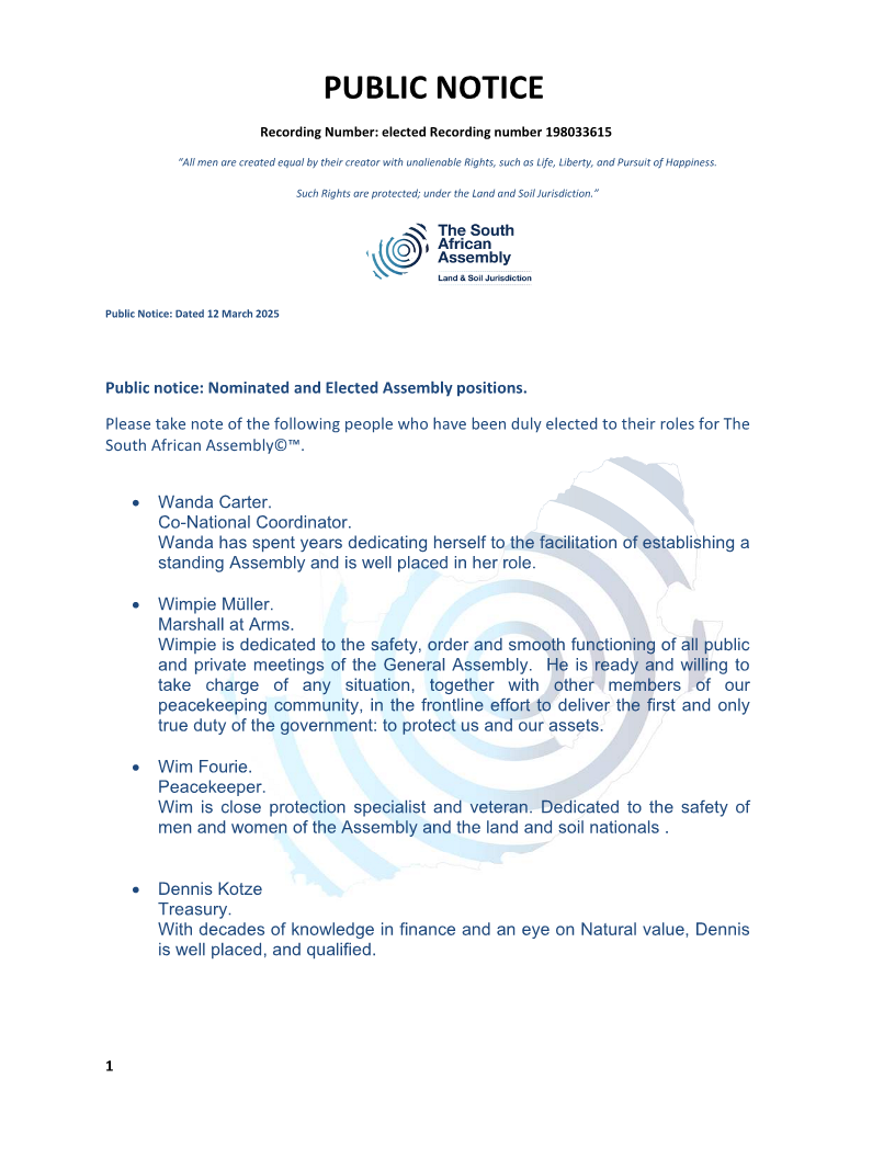 Public notice positions elected Recording number 198033615
